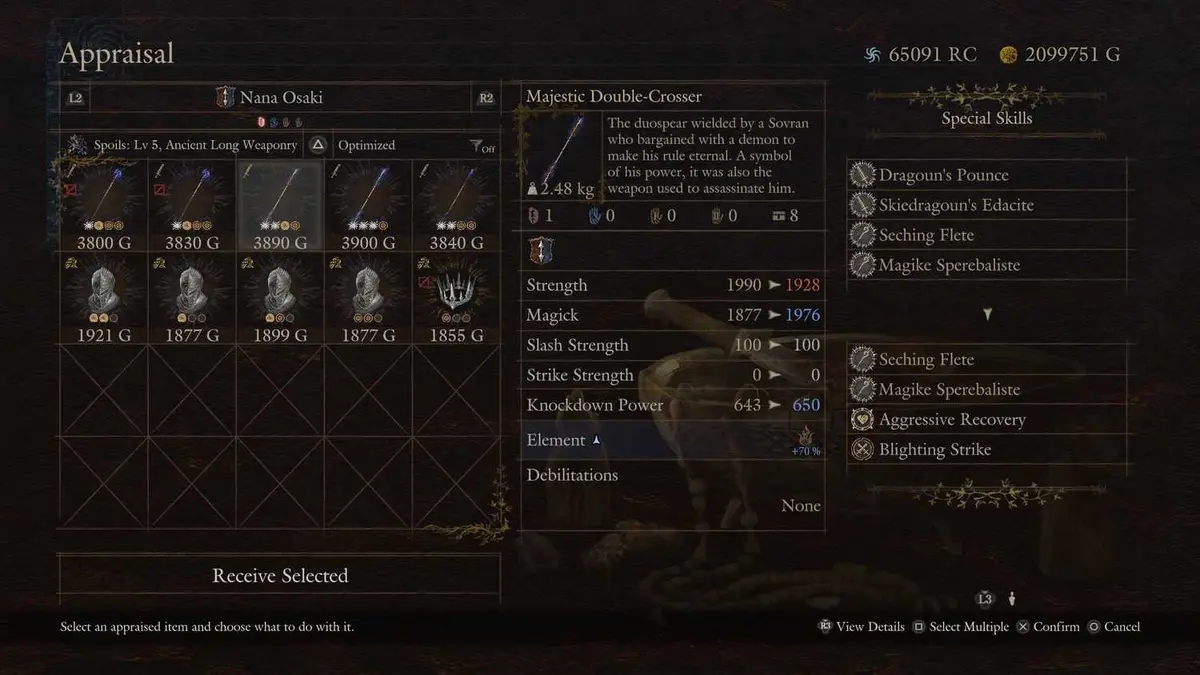 appraised relic gear in dd2 dark arisen