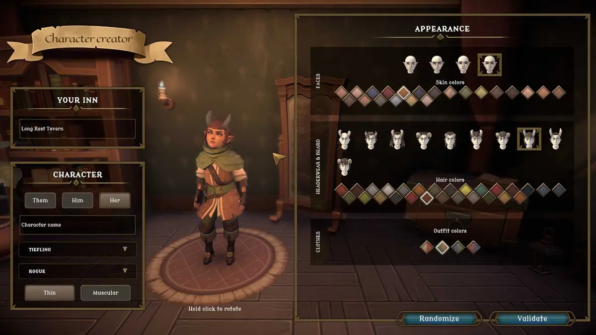 dnd long rest tavern character creation