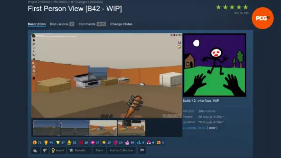 Project Zomboid 3D mods - 'First Person View' on the Steam Workshop.