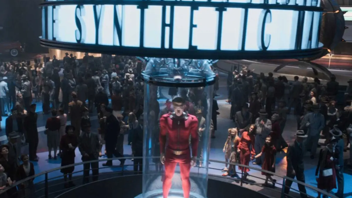 The original android Human Torch is on display at Stark Expo in Captain America The First Avenger