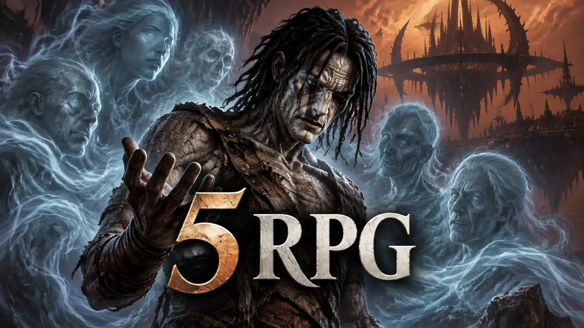Безымянный из Planescape: Torment в окружении призрачных духов, мрачная фэнтези-RPG о проклятии бессмертия