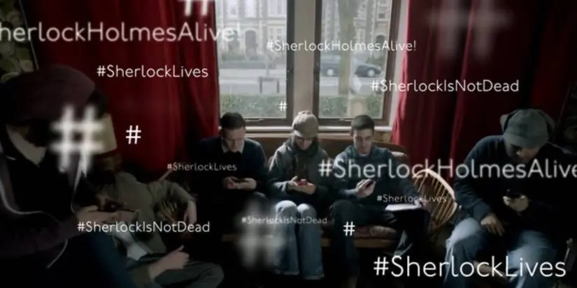 Sherlock's fan club in "The Empty Hearse"