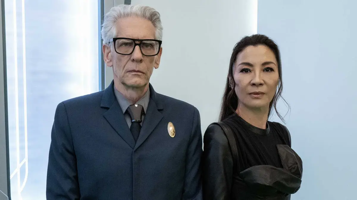 David Cronenberg and Michelle Yeoh from Star Trek Discovery