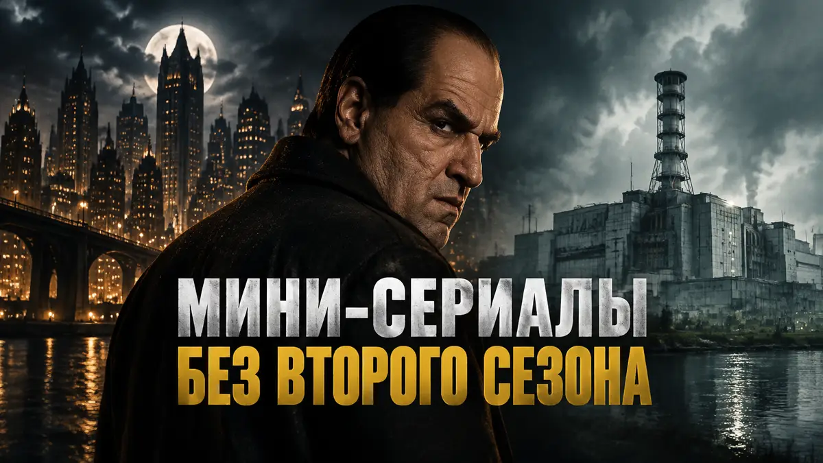 Постер мини-сериалов: Колин Фаррелл в образе Пингвина на фоне ночного Готэма и силуэта АЭС