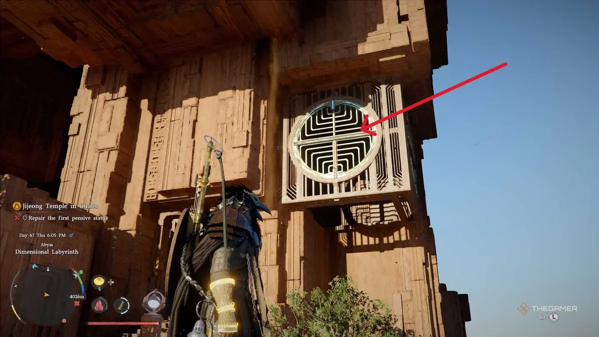 A player completing the Dimensional Labyrinth puzzle in Crimson Desert.