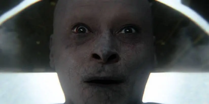 Roland Voight beginning to transform into a Cenobite in Hellraiser (2022)