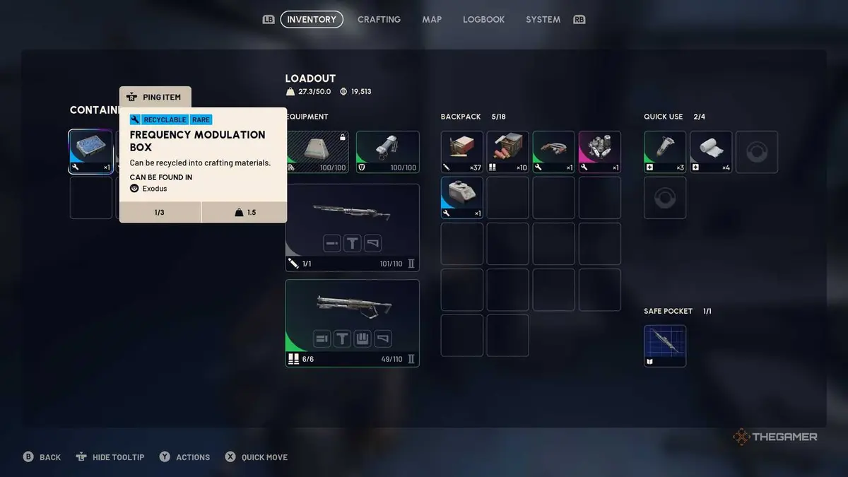 A player looking for Frequency Modulation Boxes in Arc Raiders.