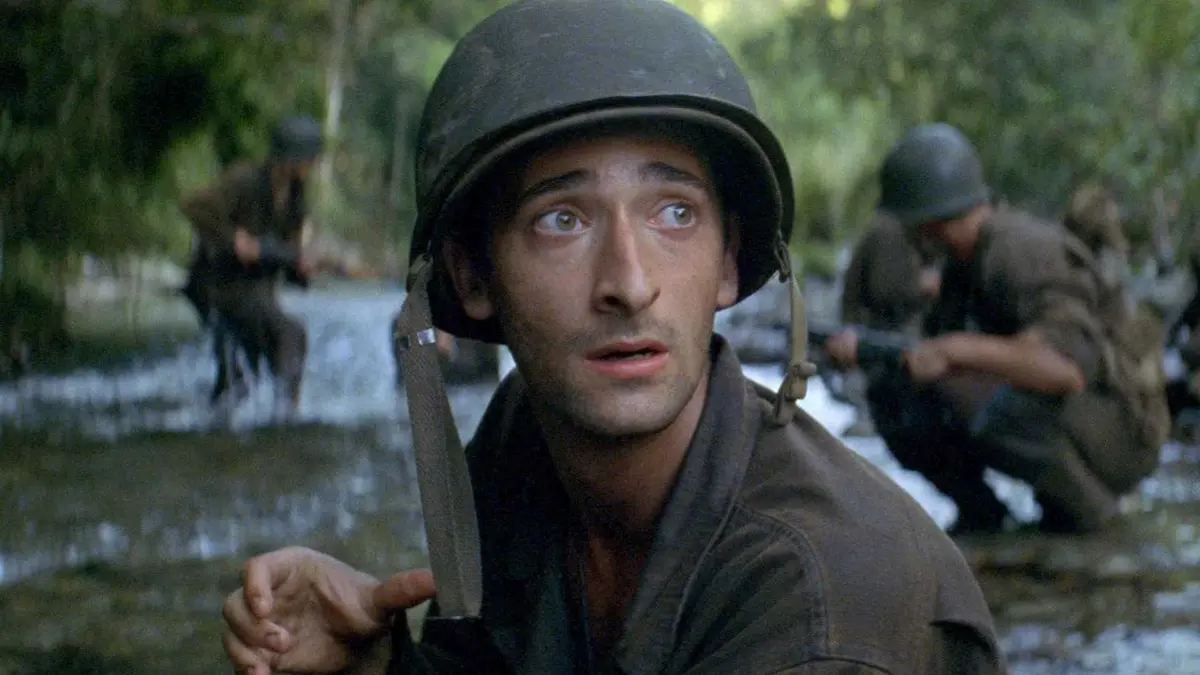 Adrian Brody looks on in The Thin Red Line