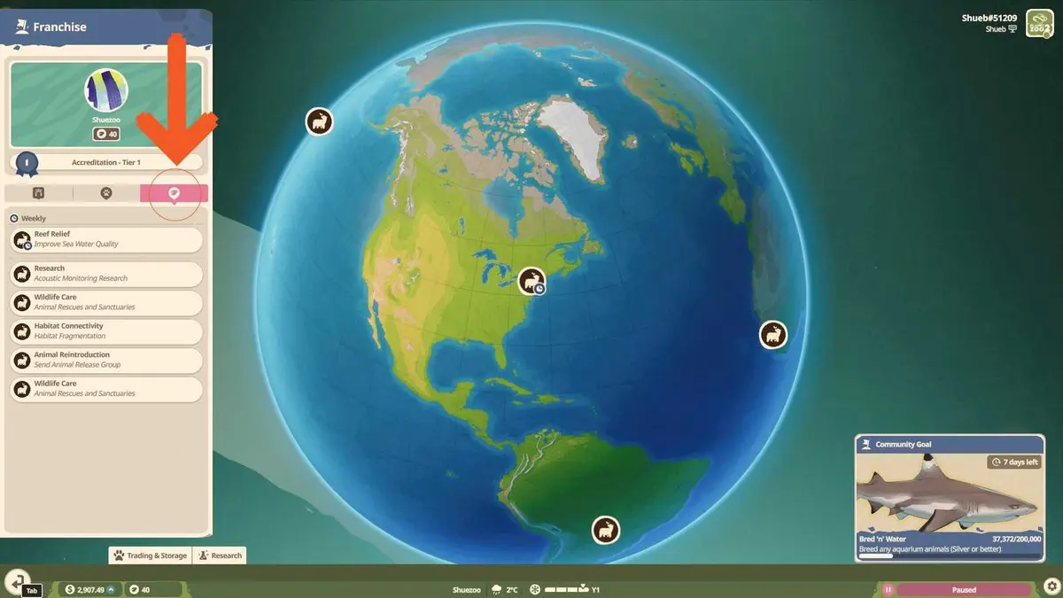 conservation projects tab