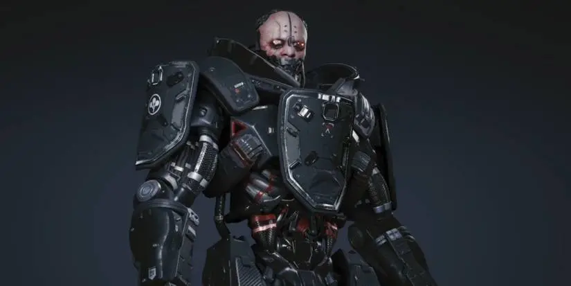 Adam Smasher's character model in Cyberpunk 2077.
