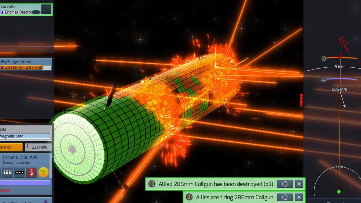 Children of a Dead Earth Screenshot With A SpaceShop Module Getting Hit By Laser Blasts-1920x1080