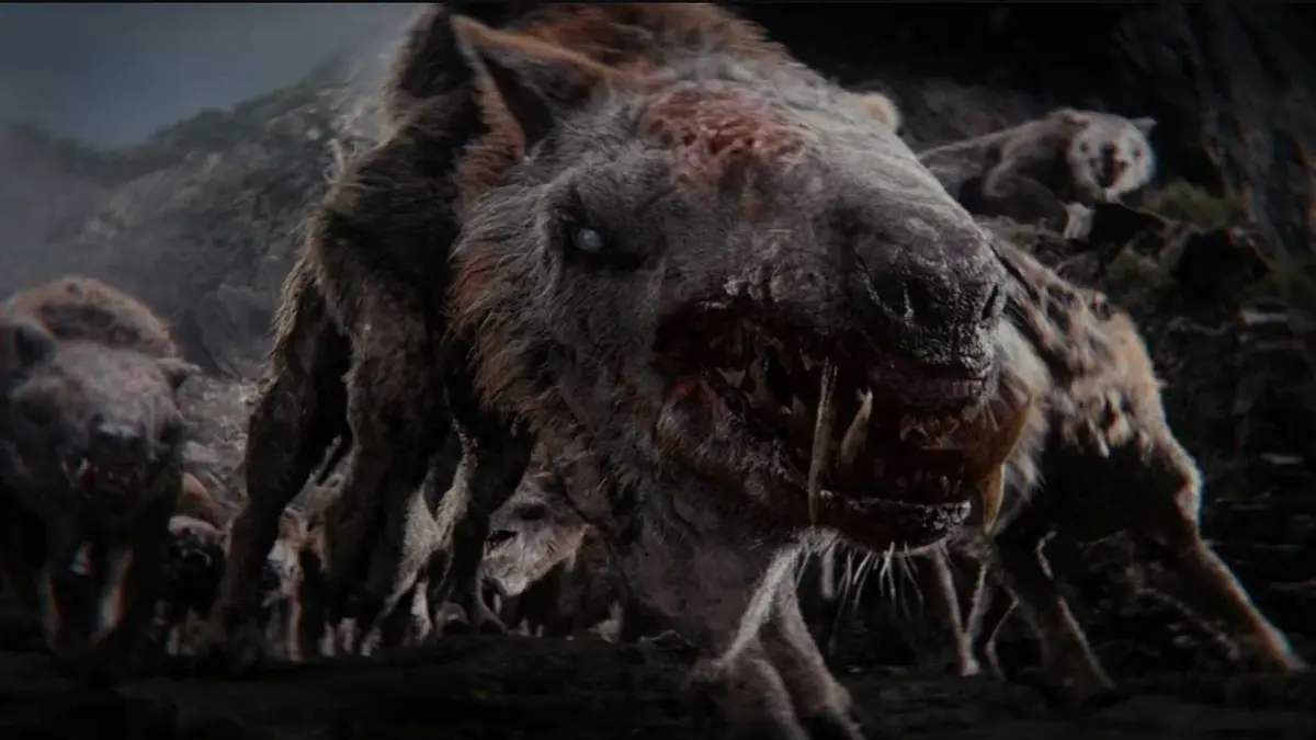 Wart Dogs menacingly looking on in a scene from the Monsterverse saga