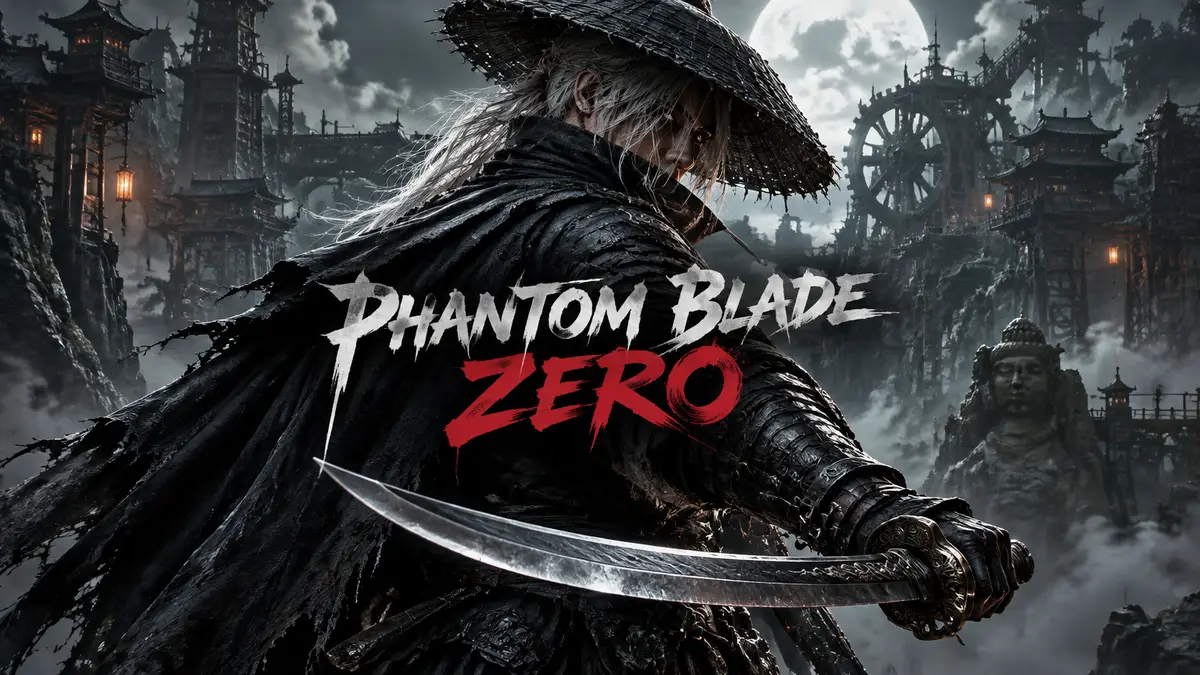 Главный герой Phantom Blade Zero с изогнутым клинком в мрачном псевдостимпанк антураже
