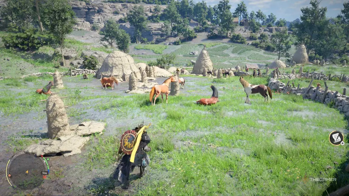 Walking past Owned Horses in Crimson Desert.