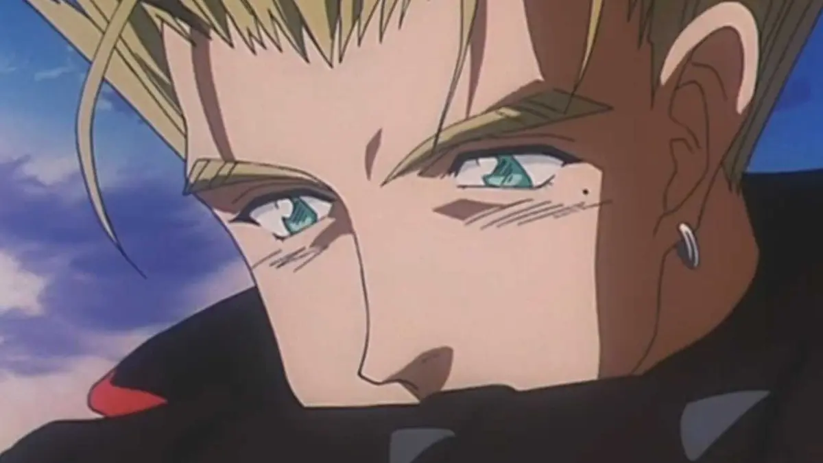 Vash looks sad in Trigun.
