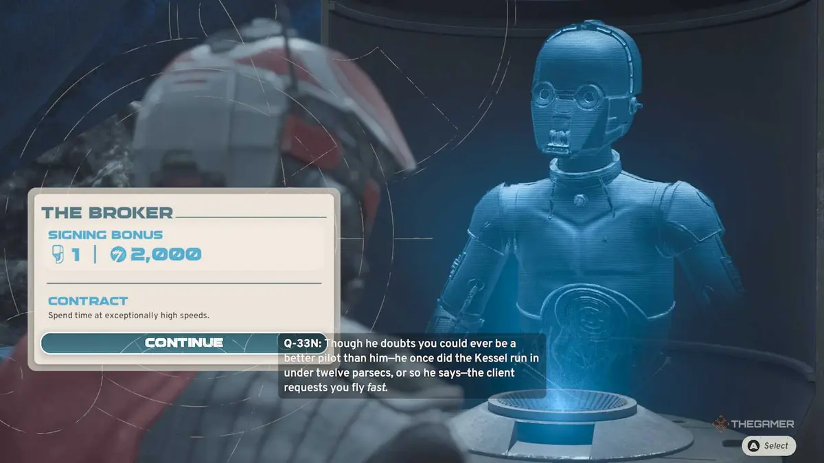 Galactic Racer Hologram of Droid Broker