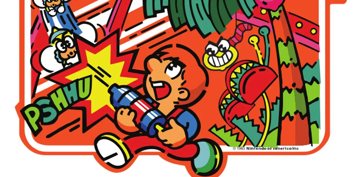 Stanley the Bugman fends off some pests in Donkey Kong 3.