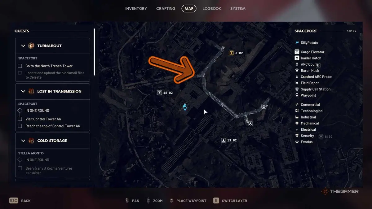 Arc Raiders entry to Spaceport tunnel in Departure Building.