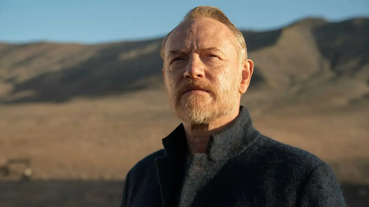 Hari Seldon (Jared Harris) looking upward in Foundation.