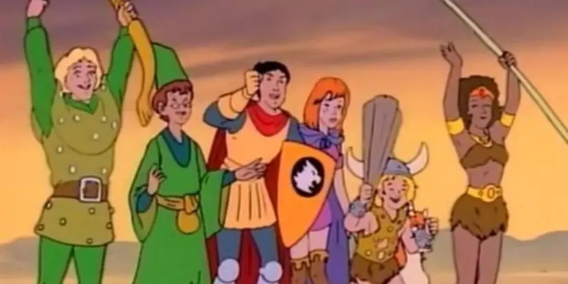 The Dungeons & Dragons cartoon series 1983 with a group of heroes.