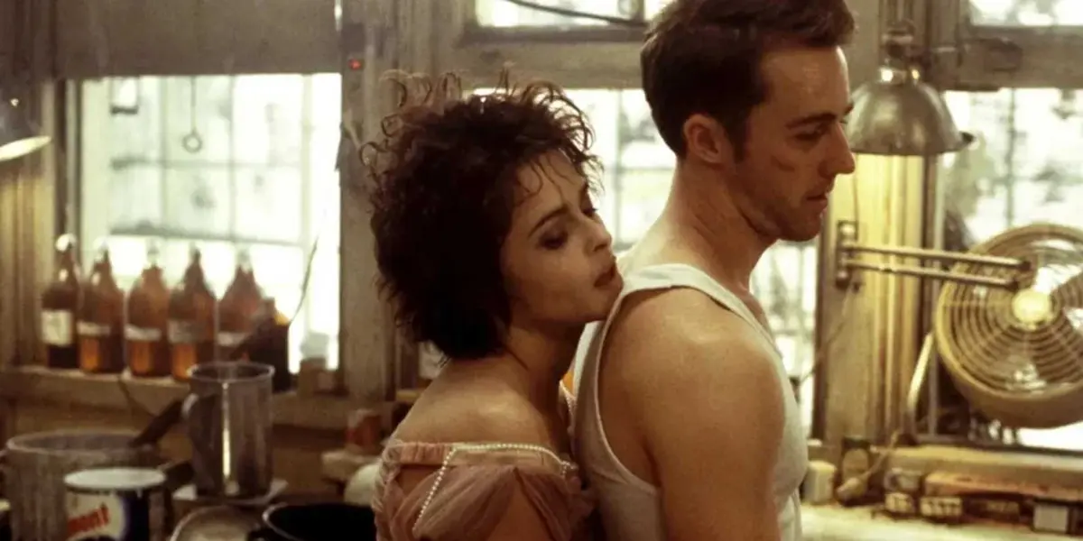 Helena Bonham Carter and Edward Norton in Fight Club