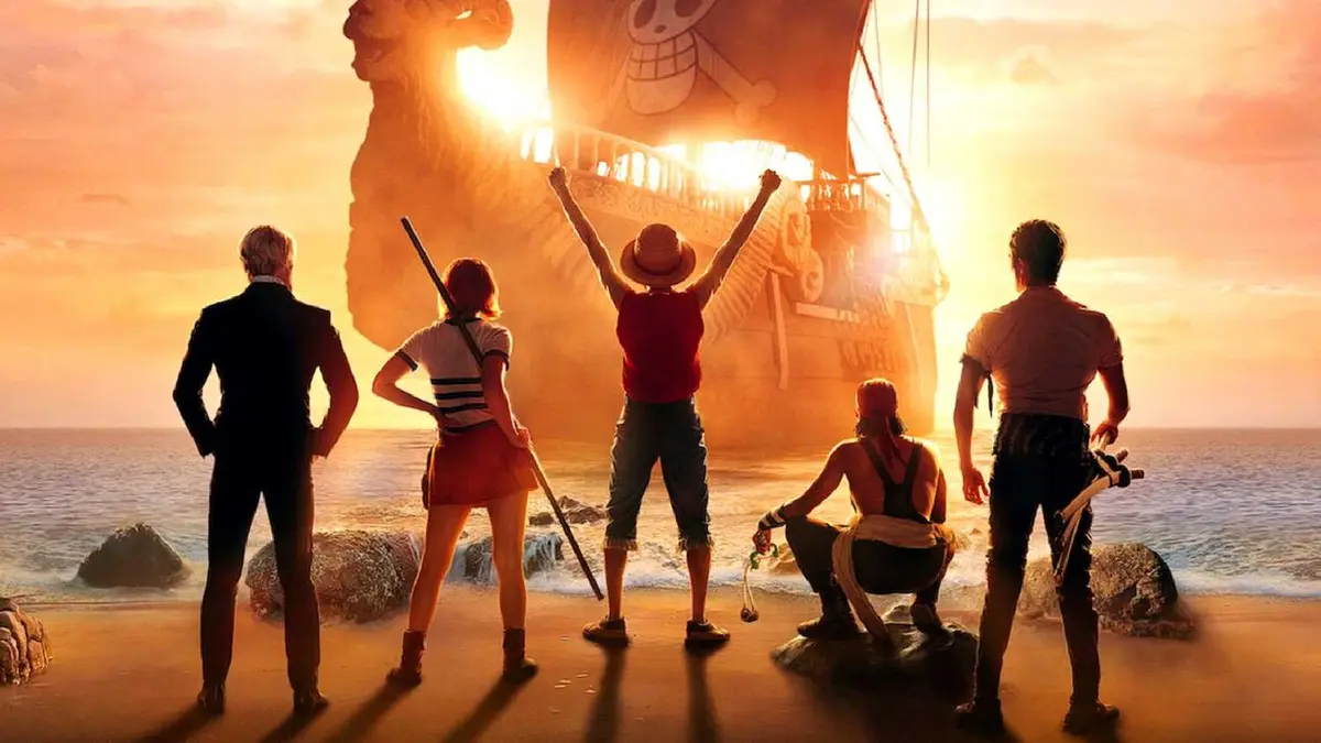 The Straw Hats crew faces the sea in One Piece live-action poster