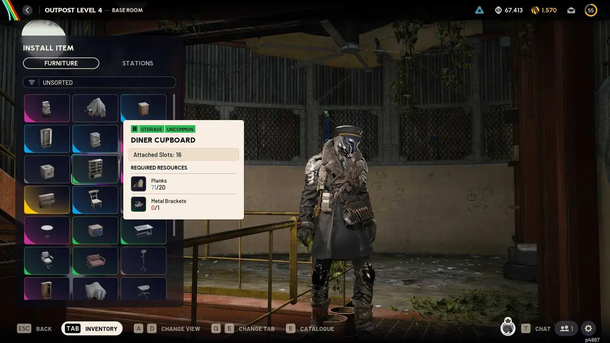 Certain decorations have attachment slots indicated below their name