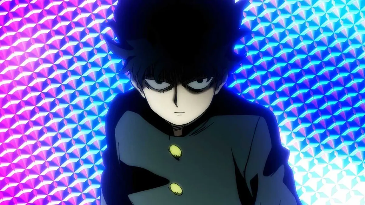 Mob using rainbow colored psychic abilities in Mob Psycho 100.