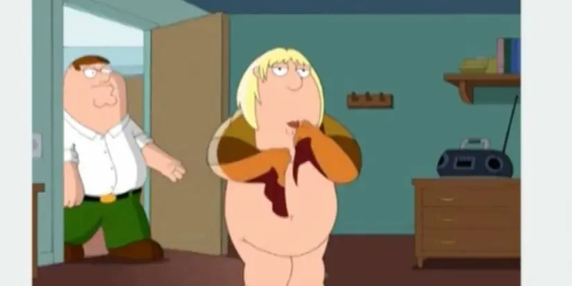 Chris doing the dance from The Silence of the Lambs in Family Guy