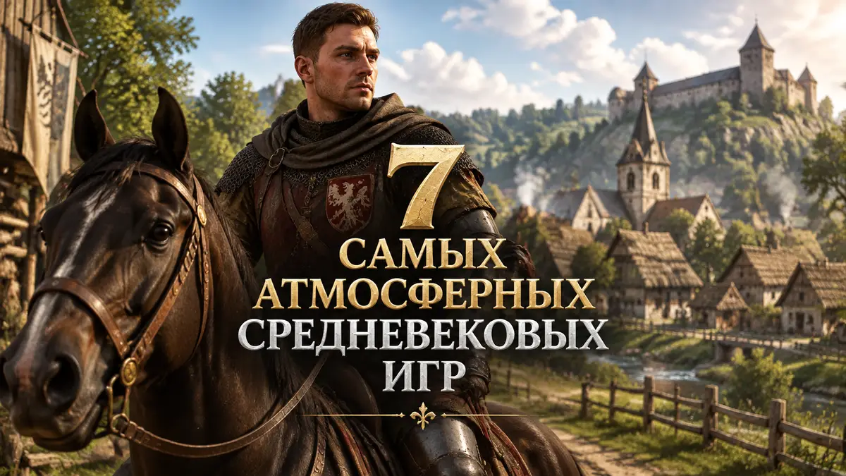 Генри из Kingdom Come: Deliverance верхом у средневековой деревни Богемии — средневековые игры