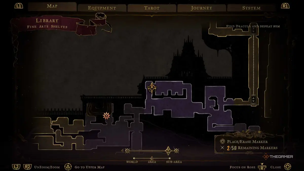 The location of the Thorn Whip weapon in Castlevania Belmont’s Curse.