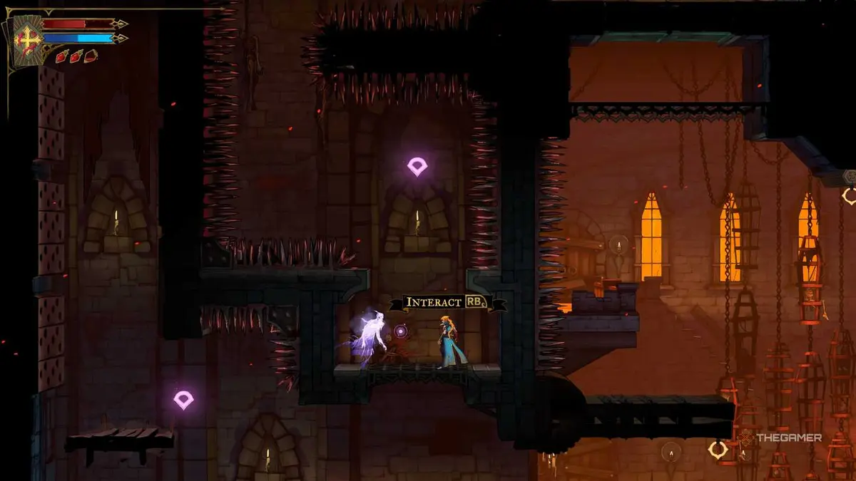 A player defeating Joan and completing The Warrior tarot card in Castlevania: Belmont's Curse.