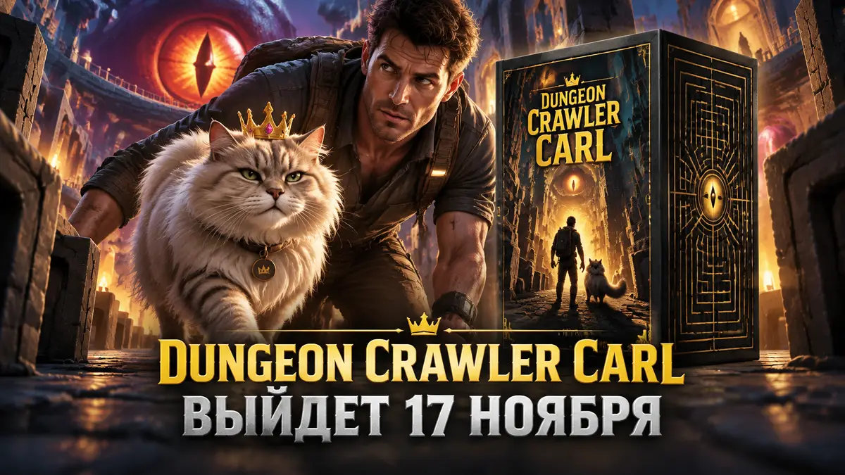 Кот Princess Donut и Карл в лабиринте подземелья, обложка делюкс-издания Dungeon Crawler Carl
