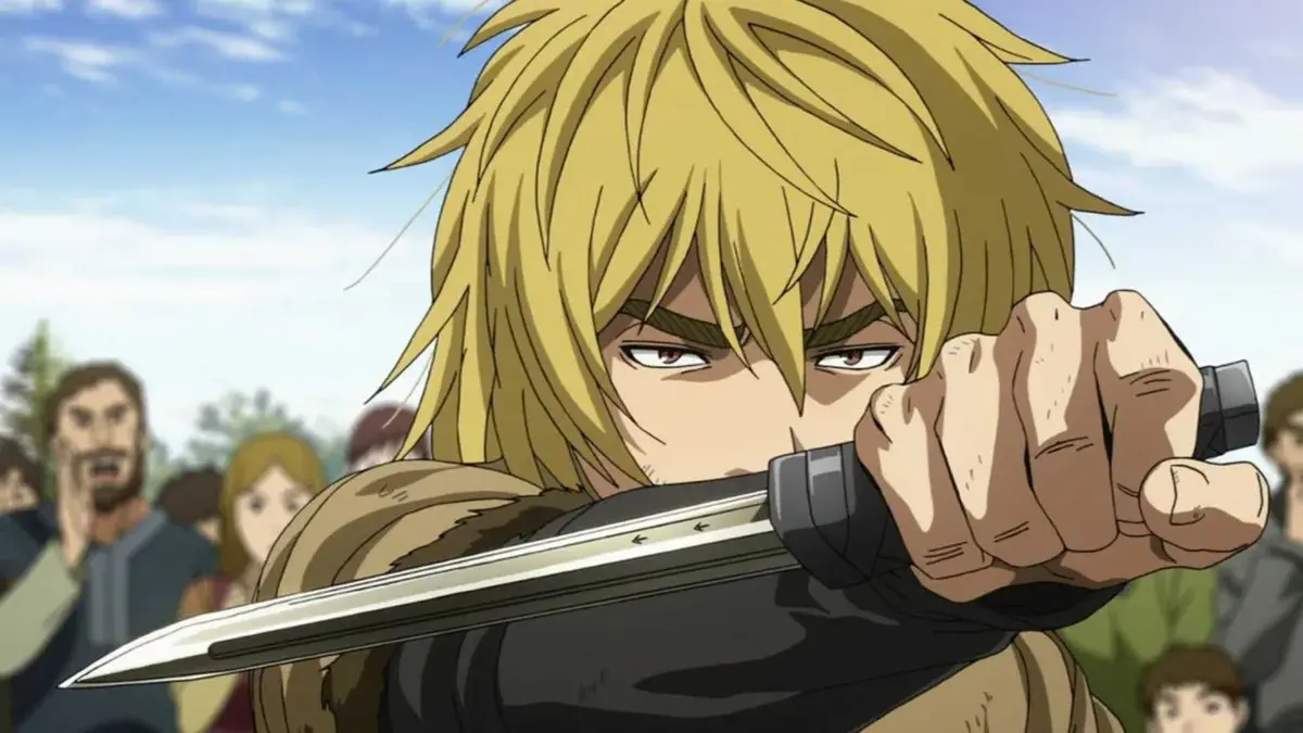 Thorfinn wielding a dagger in Vinland Saga.