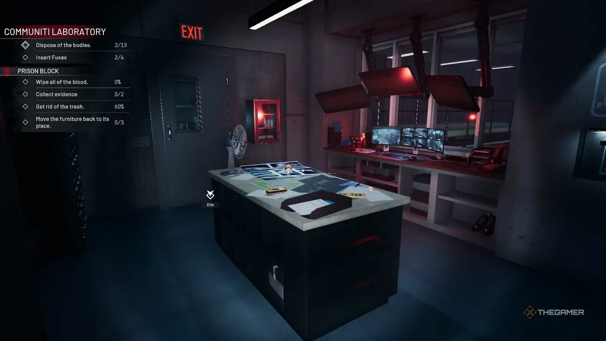 Crime Scene Cleaner security room.