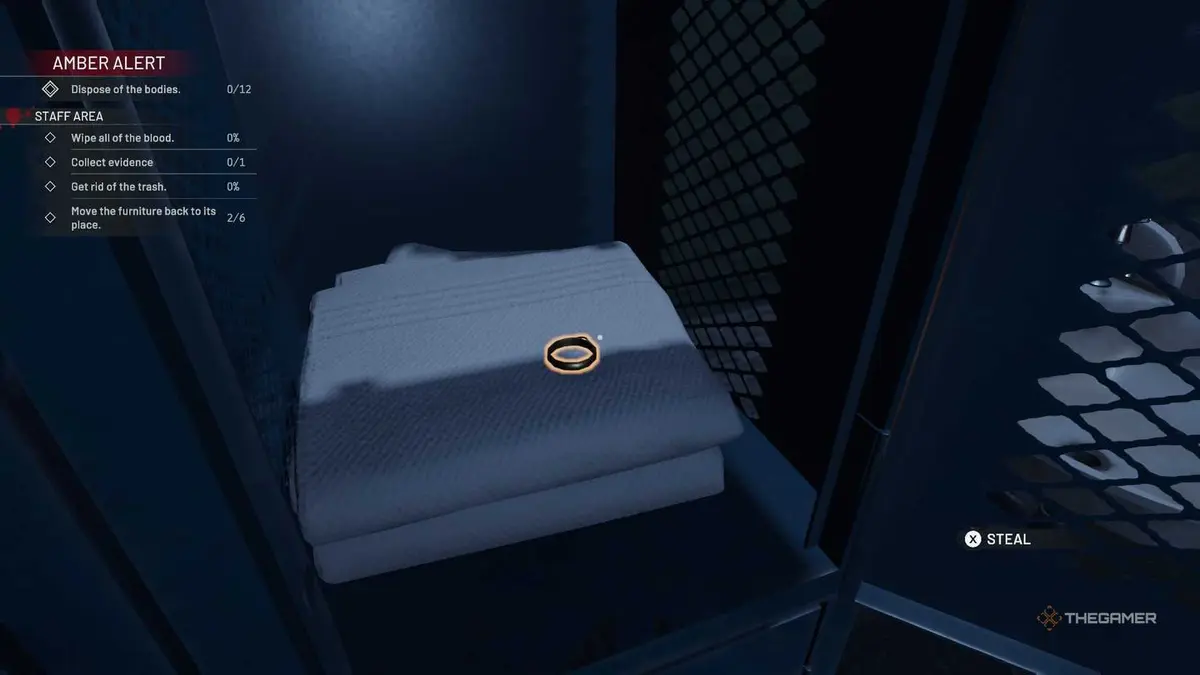 Crime Scene Cleaner ring in a locker.