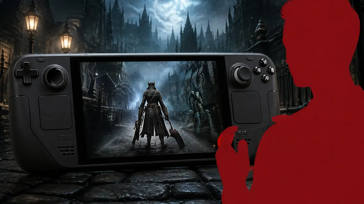Запуск экшена Bloodborne на экране пор тативной консоли Steam Deck