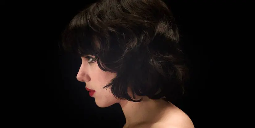 Scarlett Johansson's unnamed alien looks to the side in Under the Skin