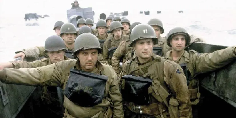 Tom Hanks and Tom Sizemore in Saving Private Ryan