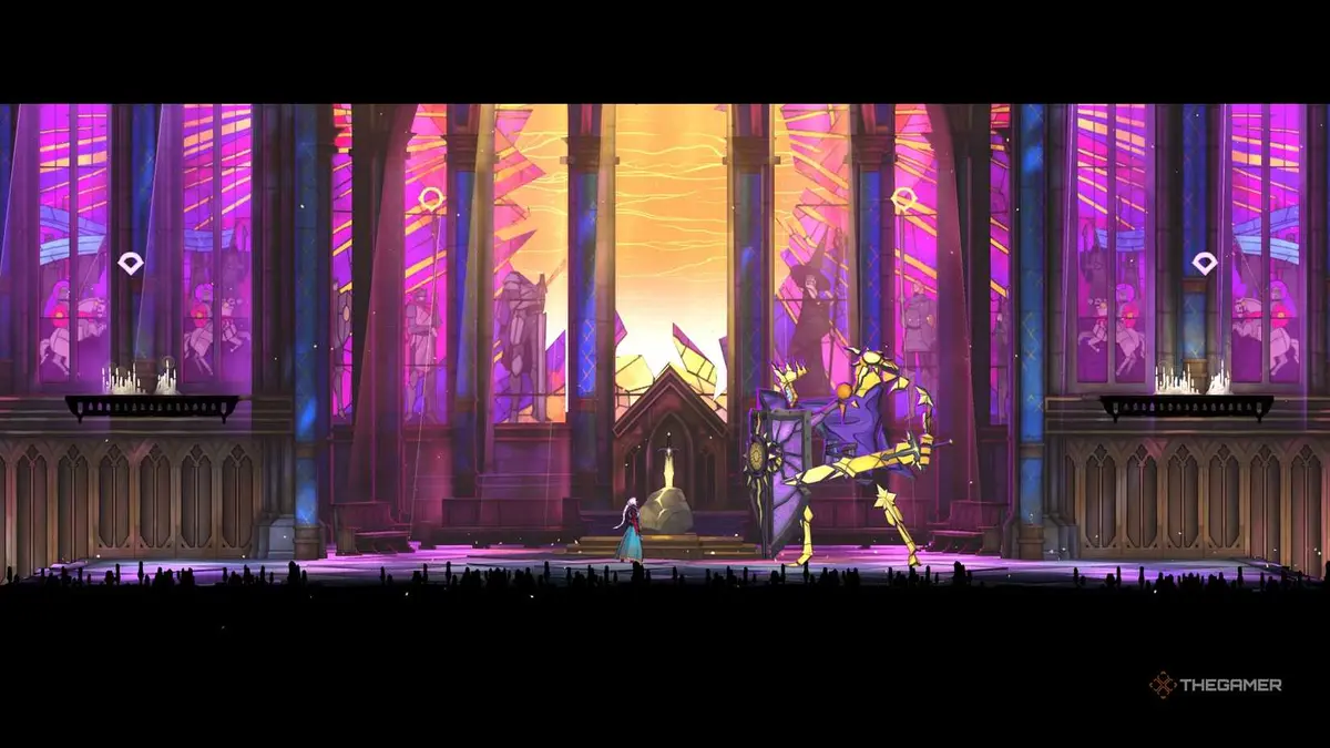 Rose fighting The Brittle King in Castlevania: Belmont's Curse.