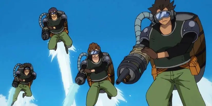The Straw Hats hover in the air in One Piece