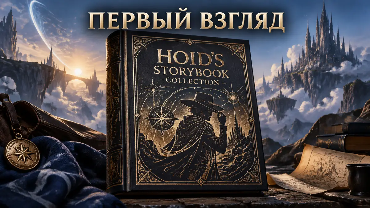 Книга Hoid's Storybook Collection Брэндона Сандерсона с золотым тиснением на обложке