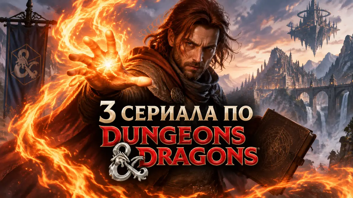 Волшебник Caleb из The Mighty Nein творит огненную магию в мире Exandria, постер Dungeons & Dragons