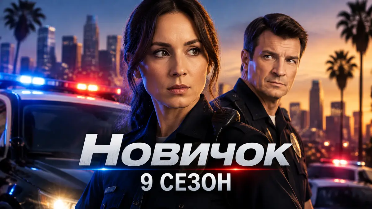 Полицейский жетон и форма офицера на фоне огней полицейской машины сериала Новичок