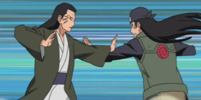Hiashi and Hizashi Hyuga fighting