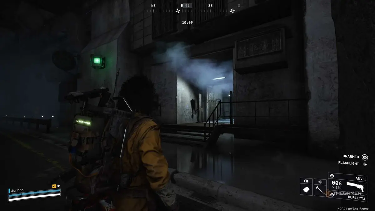 Player raider looking at a maintenance room near the entrance to the Traffic Tunnel in Arc Raiders.