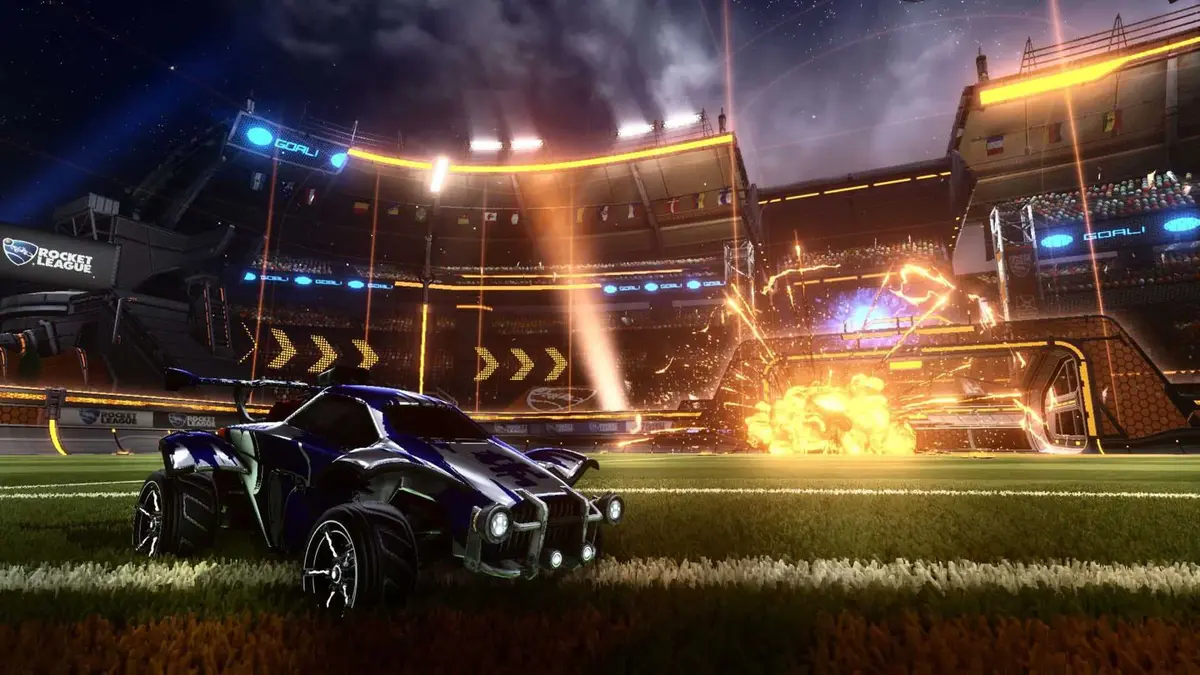 Making a goal in Rocket League