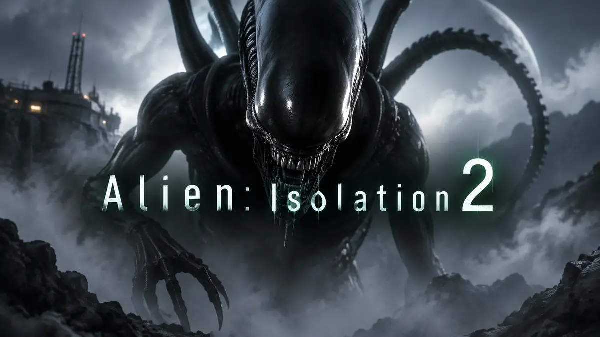 Ксеноморф в тумане на открытой местности из Alien: Isolation 2 крупным планом
