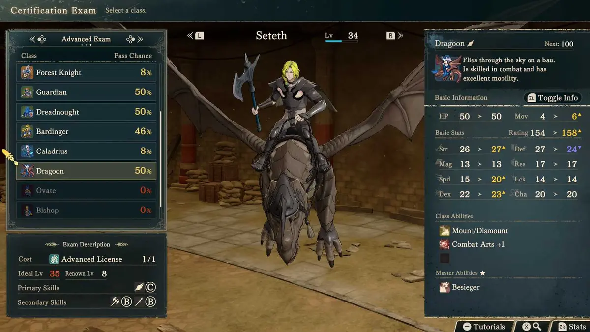 Seteth as an advanced class in Fire Emblem Fortune's Weave
