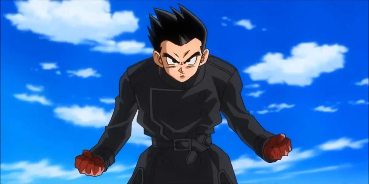 Ultimate Xeno Goten powers up in Dragon Ball Heroes.